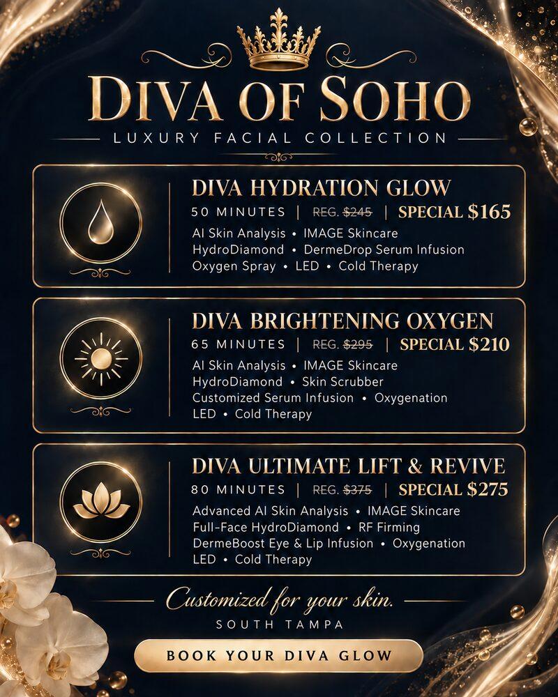 Diva of Soho Luxury Facial Collection: three facials, specials from $165