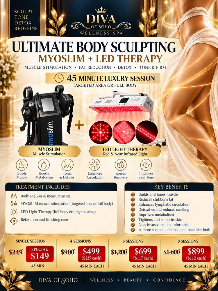 Ultimate Body Sculpting: MYOSlim and LED, 45 minutes, special from $149